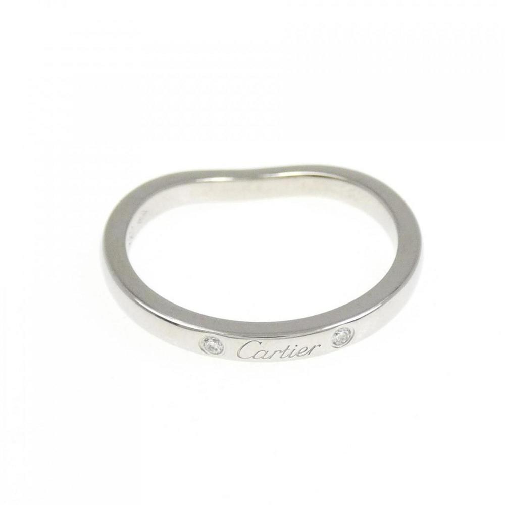 CARTIER 3 Diamond Platinum Ballerine Wedding Band #47 (US Size: 4) - Picture 4 of 6